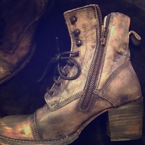 Bed Stu Gray Distressed Combat Boots